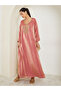 Peach A-Line Jalabiya with Gold Embroidery