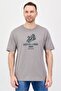 Men Crew Neck Short Sleeve Graphic Print T-Shirt, Grey