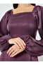 Purple Satin Square Neck Maxi Dress - 4
