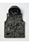 Khaki Camouflage Hooded Fleece Vest with Pockets and Side Pockets - 3