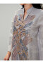 Women Textured Sequin Patch Detail A-Line Jalabiya - 2