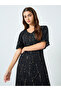 Women Black Embellished Mesh Maxi Dress - 2