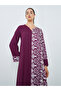 Women Burgundy Printed A-Line Jalabiya - 2