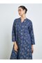 Women Navy Blue Floral Print A-Line Jalabiya - 2