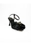 109 Black Bow Heeled Evening Dress Women's Shoes