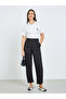 Black Solid Lantern Pants with Pockets