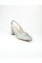 4030 Silver Stone Heeled Evening Dress Women's Shoes