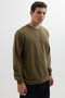 Men's 3-Piece Brown-Green-Navy Blue Relax Fit Comfortable Cut 100% Cotton 2 Thread Crew Neck Sweatshirt - 3