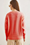 Women's Dusty Rose Six Oval Crew Neck Basic Knitwear Sweater Kzk-19000914 - 4