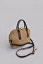 Alin Extra Light Soft Rope Genuine Leather Detailed Straw Women's Hand and Shoulder Bag - 3