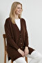 Floral Patterned Cardigan N3302 Brown - 2