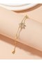 Women Gold Floral Zirconia Bracelet - 3