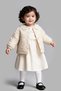 Girl's Cream Quilted Jacket Dress