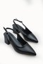 Nova Sola Women's Pointed Toe Open Back Heeled Shoes 0012420 Black Rustic