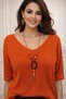 Women's Short Sleeve Quality Mercerized Blouse 40-46 (with a Necklace and Surprise Bracelet as a Gift)