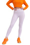 Women's White Ribbed High Waist No-Show Sports Leggings - 3