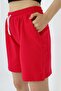 Girl's Printed Basic Shorts with Ribbed Waist and Pockets - 3
