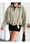 Belted Pleated Bomber Trench Jacket - 2