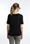 Woman's V-Neck Bamboo Fabric T-Shirt Black - 5