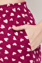 Heart Print Top & Shorts Set in Maroon - 100% Cotton - 5