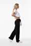 Women's Elastic Waist Comfortable Fit Linen Trousers - 3