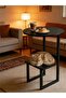 Compact Black Side Table with Utility Shelf Compact yet functional, this side table features a Black - 4