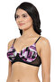 Padded Non-Wired Full Coverage Printed T-Shirt Bra in Black - Powernet - 3