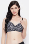 Padded Non-Wired Full Cup Printed Print T-shirt Bra in Slate Grey - 2