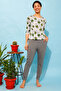 Cactus Print Top in White & Chic Basic Joggers in Dark Grey - 100% Cotton
