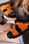 Nell Model Genuine Leather Orange Women's Slippers with Anti-Slip Sole and Ring Accessories - 4