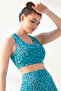 Medium Impact Padded Animal Print Active Sports Bra in Sky Blue - 3
