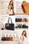 Women Large Tote Bag with Scarf – Premium Synthetic Leather Shoulder Handbag for Ladies(37cm*27cm) - 4