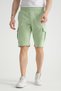 Green Men's Shorts with Cargo Pocket Print Detail, Regular Fit - 7