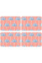 American Service Set of 4 Yellow Palm Plate Mats Stain Resistant American Service Home Decoration - 2