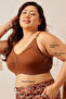 Non-Padded Non-Wired Spacer Cup Full Figure Bra in Brown - Cotton - 3