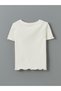 Lcw Kids Ecru Crew Neck Floral Girl's Crop T-Shirt 2 Pack - 4