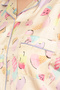 Midnight Cravings Button Down Shirt & Pyjama Set in Cream Colour - Satin - 5