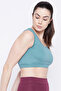 Medium Impact Padded Non-Wired Sports Bra with Cutout Back in Powder Blue with Removable Pads - 5