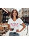 Women's Plus Size V-Neck Premium Printed Cotton T-Shirt - 8