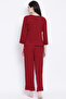 Chic Basic Top & Pyjama Set in Maroon- Cotton Rich - 5