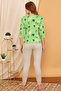 Cactus Print Top in Seafoam Green & Chic Basic Joggers in Grey - 100% Cotton - 4