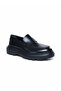 Men's Black Thick Sole Comfortable Casual Leather Shoes - 6