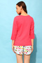 Chic Basic Top & Print Me Pretty Shorts Set in Salmon Pink - 100% Cotton - 4