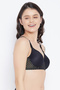 Padded Non-Wired Full Cup Polka Print Multiway T-shirt Bra in Black - 4