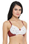 Padded Non-Wired Full Coverage Printed T-Shirt Bra in White - 2