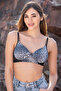Padded Non-Wired Full Cup Animal Print T-Shirt Bra in Black - Lace - 3