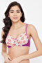 Padded Non-Wired Full Cup Printed T-shirt Bra in Light Yellow - 2