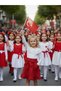 Girl's White Lace Collar and Big Pockets Red Skirt Set (Ages 5-14) - 8