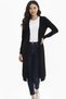 Women's Black Long Slim Seasonal Knitwear Cardigan - 3