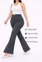 Hayal 302-02-26 Large Size High Waist Gathering Spanish Leg Women's Trousers - 4